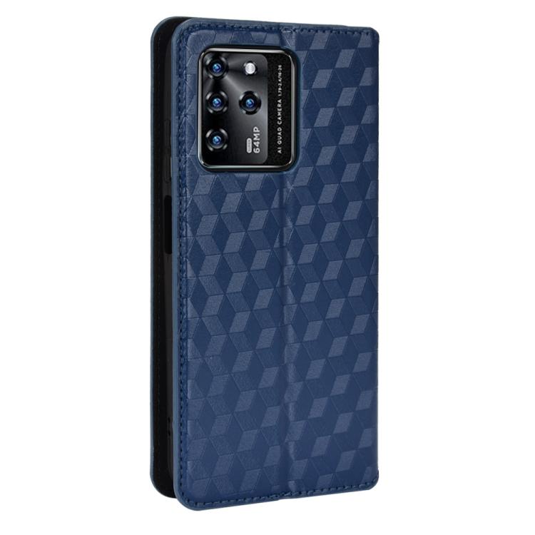 For ZTE Blade V30 Cubic Grid Texture Flip Leather Phone Case