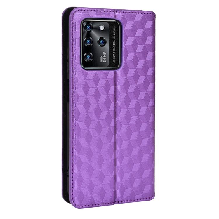 For ZTE Blade V30 Cubic Grid Texture Flip Leather Phone Case