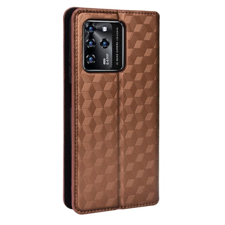 For ZTE Blade V30 Cubic Grid Texture Flip Leather Phone Case