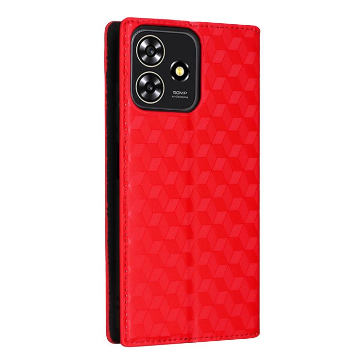 For ZTE Blade V50 Smart / Axon 50 Lite Cubic Grid Texture Flip Leather Phone Case