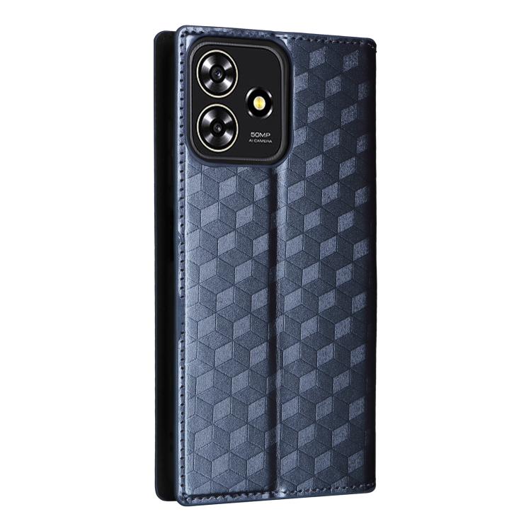 For ZTE Blade V50 Smart / Axon 50 Lite Cubic Grid Texture Flip Leather Phone Case