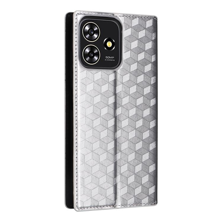 For ZTE Blade V50 Smart / Axon 50 Lite Cubic Grid Texture Flip Leather Phone Case