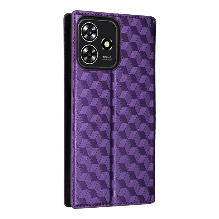 For ZTE Blade V50 Smart / Axon 50 Lite Cubic Grid Texture Flip Leather Phone Case
