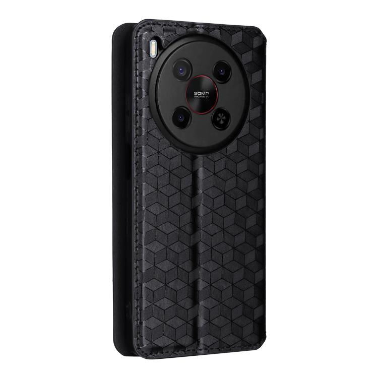 For ZTE Blade V70 Max / nubia V70 Max Cubic Grid Texture Flip Leather Phone Case