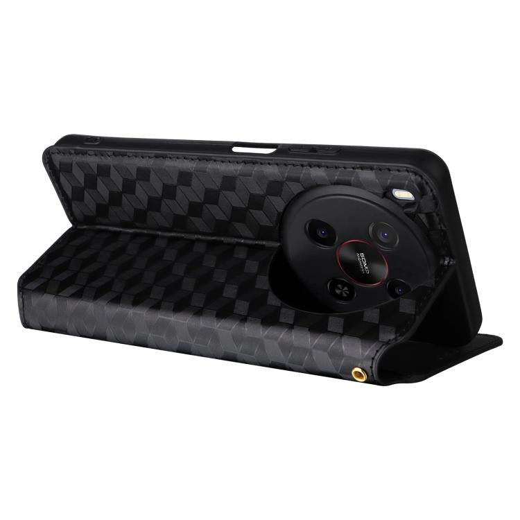 For ZTE Blade V70 Max / nubia V70 Max Cubic Grid Texture Flip Leather Phone Case