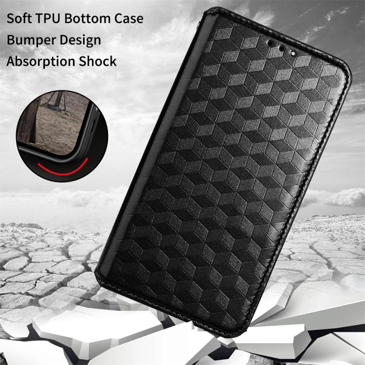 For ZTE Blade V70 Max / nubia V70 Max Cubic Grid Texture Flip Leather Phone Case