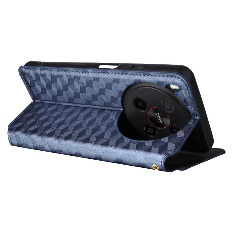 For ZTE Blade V70 Max / nubia V70 Max Cubic Grid Texture Flip Leather Phone Case