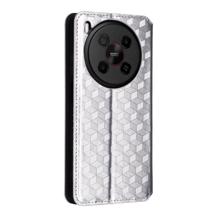 For ZTE Blade V70 Max / nubia V70 Max Cubic Grid Texture Flip Leather Phone Case