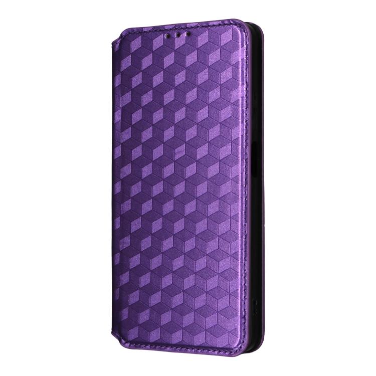 For ZTE Blade V70 Max / nubia V70 Max Cubic Grid Texture Flip Leather Phone Case