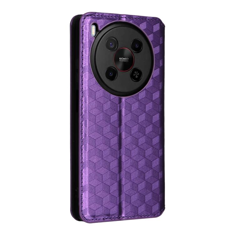 For ZTE Blade V70 Max / nubia V70 Max Cubic Grid Texture Flip Leather Phone Case