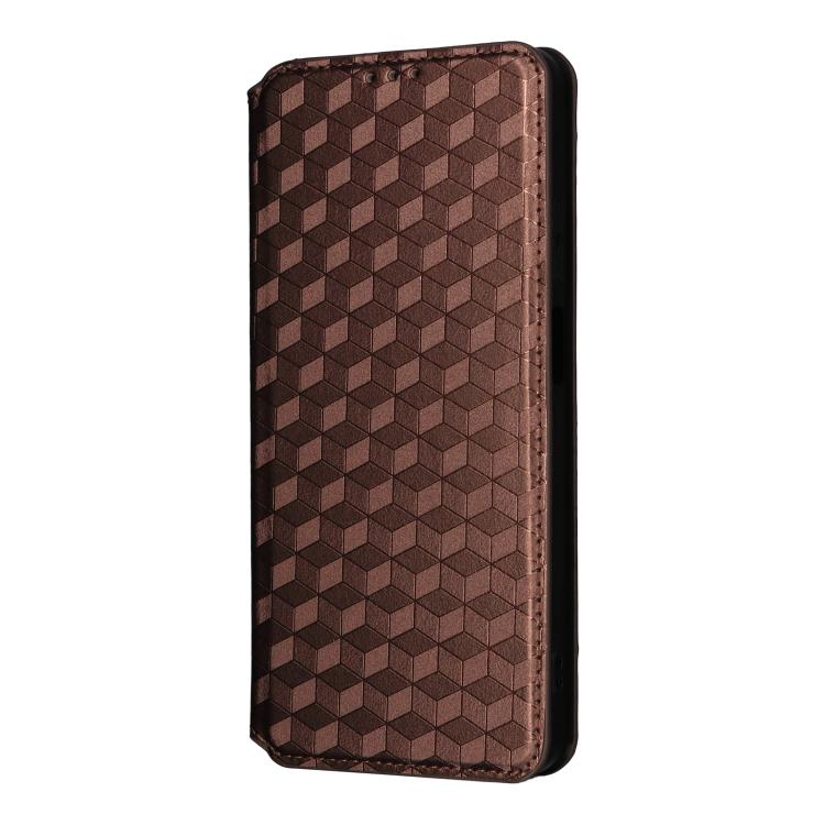 For ZTE Blade V70 Max / nubia V70 Max Cubic Grid Texture Flip Leather Phone Case