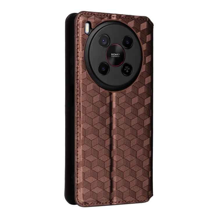 For ZTE Blade V70 Max / nubia V70 Max Cubic Grid Texture Flip Leather Phone Case
