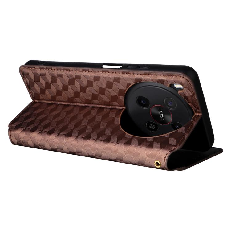 For ZTE Blade V70 Max / nubia V70 Max Cubic Grid Texture Flip Leather Phone Case
