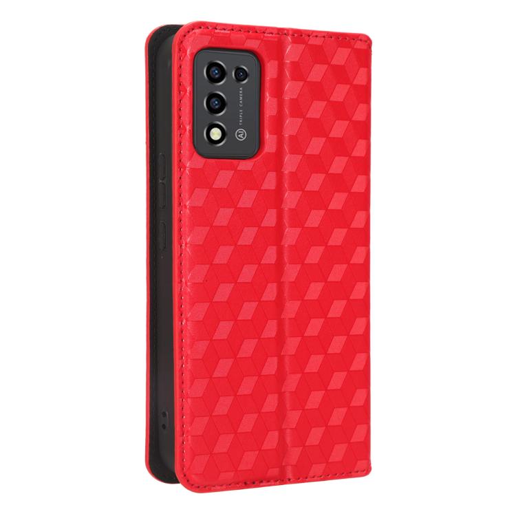 For ZTE Libero 5G III / A202ZT Cubic Grid Texture Flip Leather Phone Case