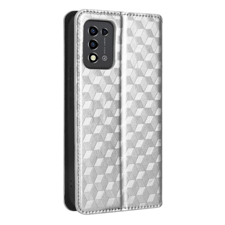 For ZTE Libero 5G III / A202ZT Cubic Grid Texture Flip Leather Phone Case