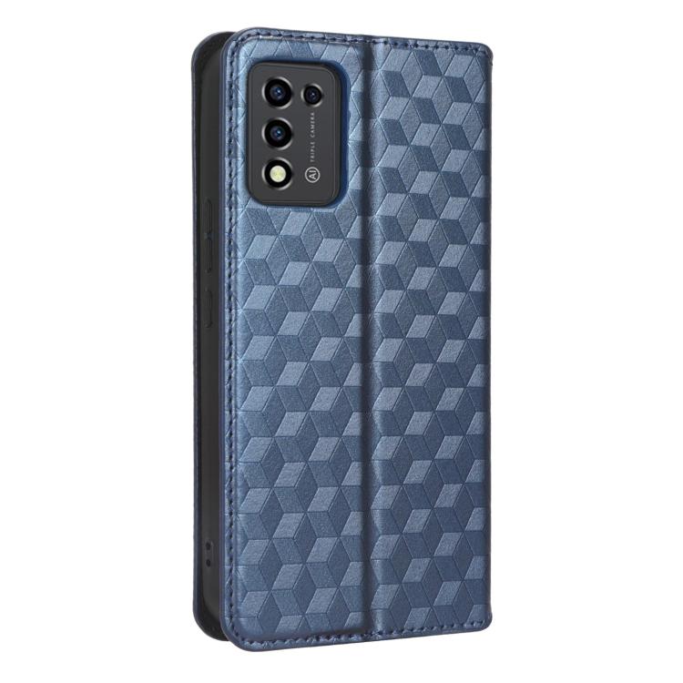 For ZTE Libero 5G II Cubic Grid Texture Flip Leather Phone Case