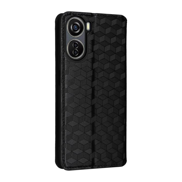 For ZTE Libero 5G IV / nubia LVY Cubic Grid Texture Flip Leather Phone Case