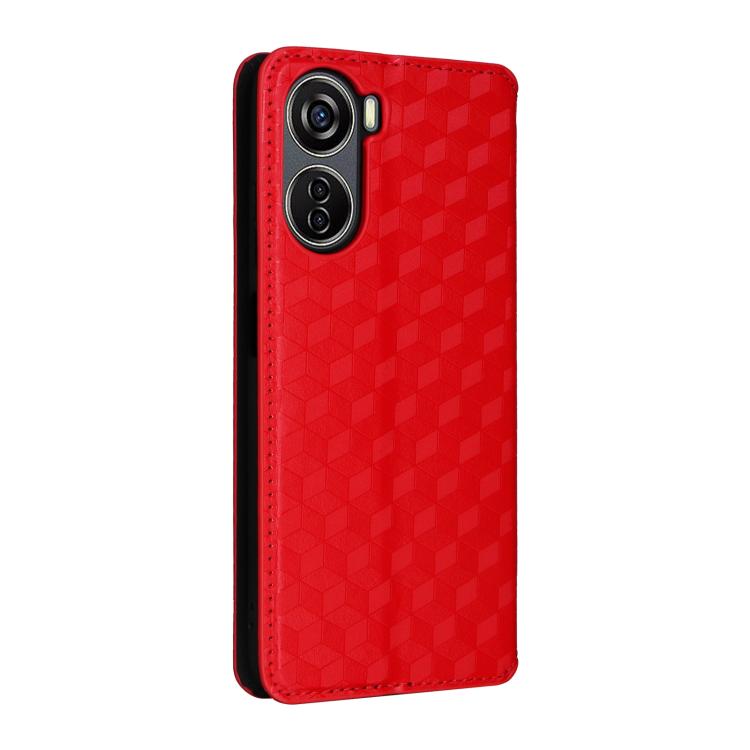 For ZTE Libero 5G IV / nubia LVY Cubic Grid Texture Flip Leather Phone Case