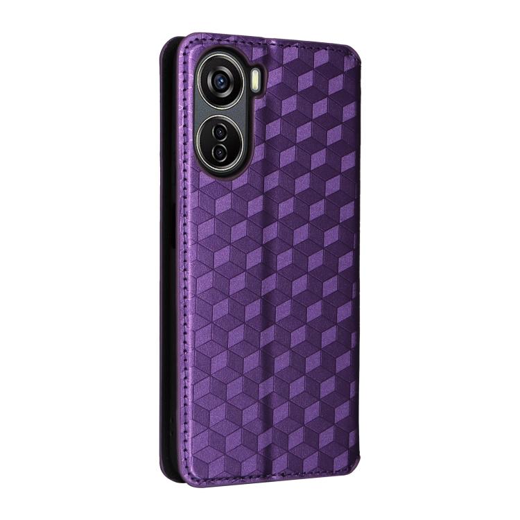 For ZTE Libero 5G IV / nubia LVY Cubic Grid Texture Flip Leather Phone Case