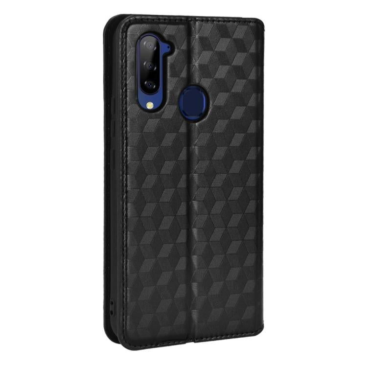 For ZTE Libero 5G Cubic Grid Texture Flip Leather Phone Case