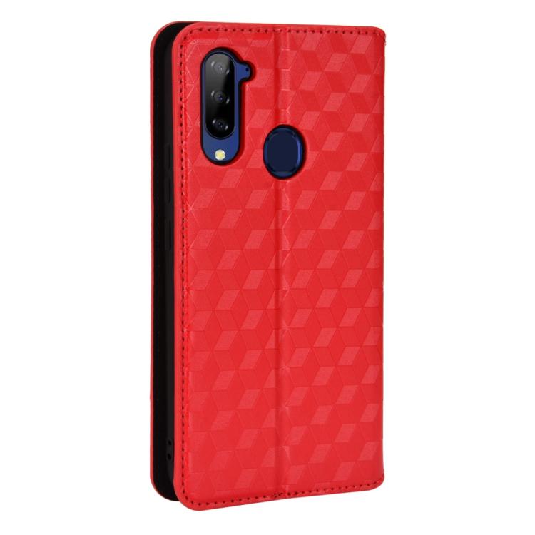 For ZTE Libero 5G Cubic Grid Texture Flip Leather Phone Case