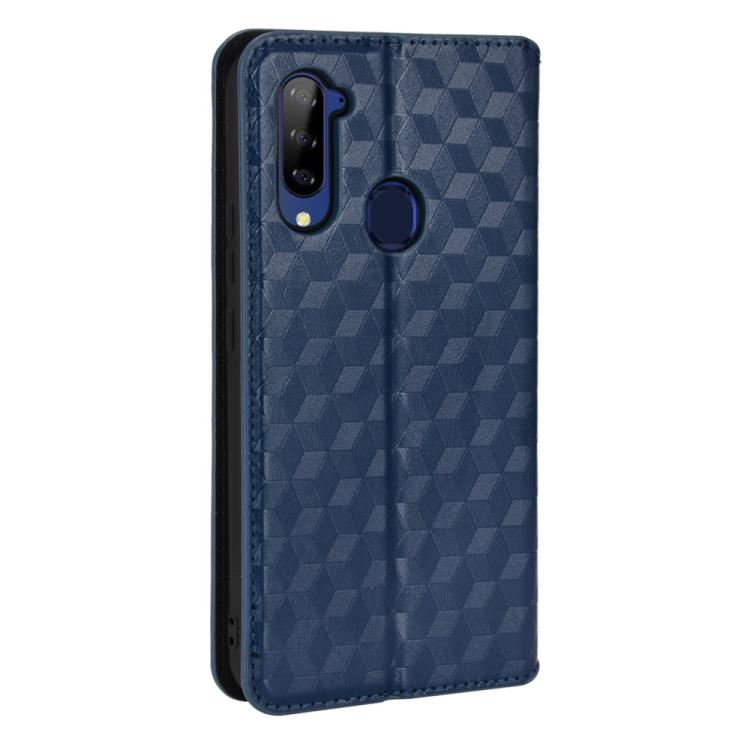 For ZTE Libero 5G Cubic Grid Texture Flip Leather Phone Case