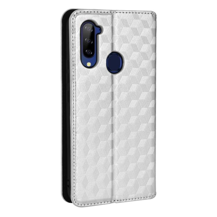 For ZTE Libero 5G Cubic Grid Texture Flip Leather Phone Case