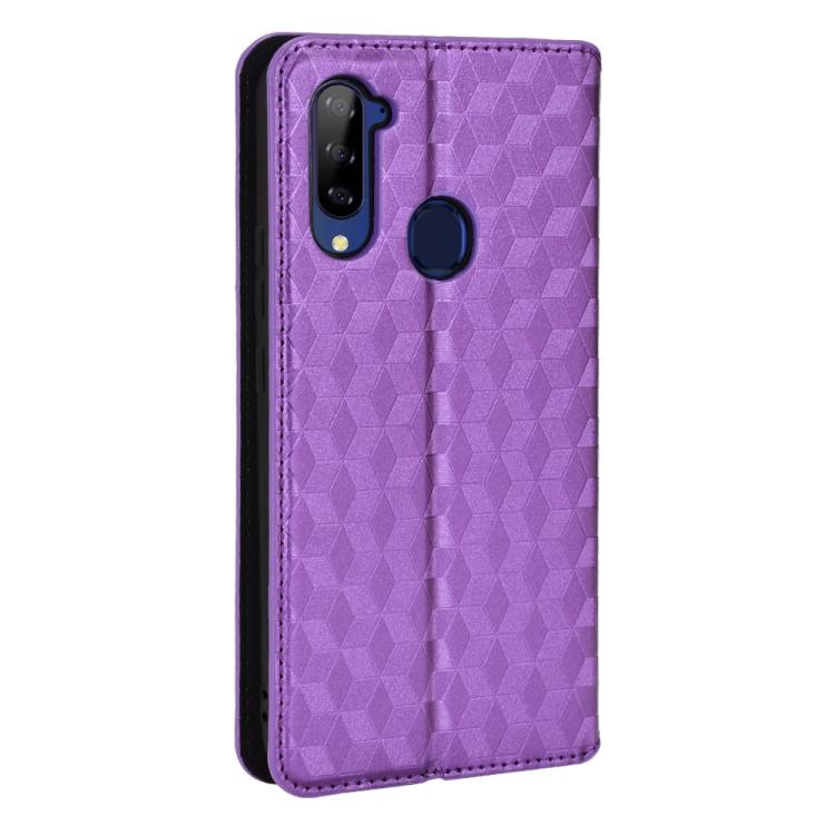 For ZTE Libero 5G Cubic Grid Texture Flip Leather Phone Case