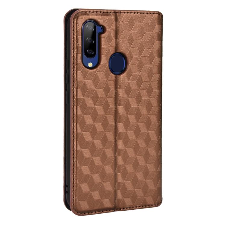 For ZTE Libero 5G Cubic Grid Texture Flip Leather Phone Case