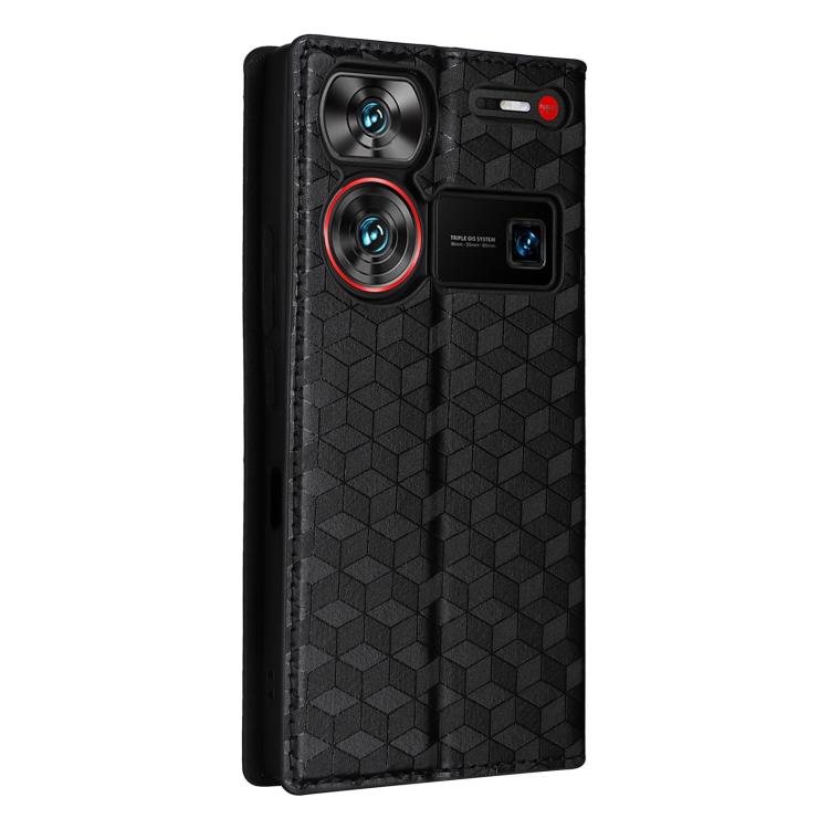 For ZTE nubia Z60 Ultra 5G Cubic Grid Texture Flip Leather Phone Case