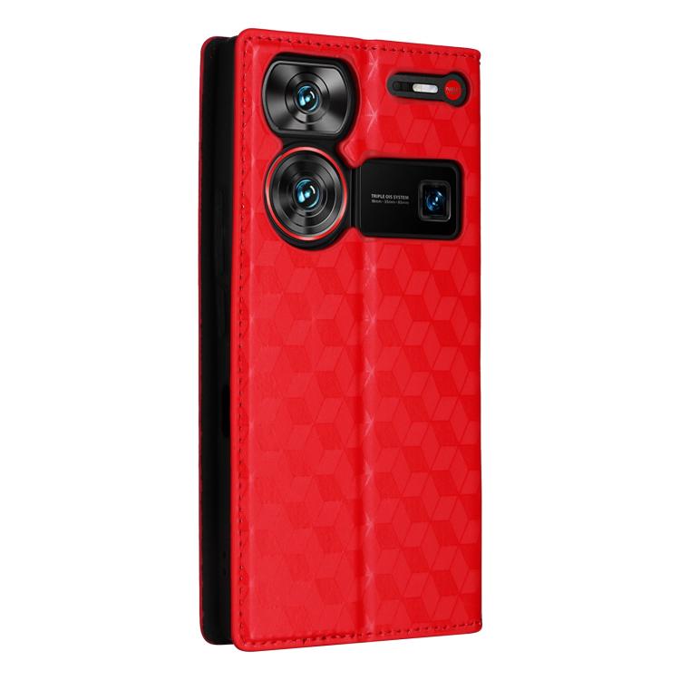 For ZTE nubia Z60 Ultra 5G Cubic Grid Texture Flip Leather Phone Case