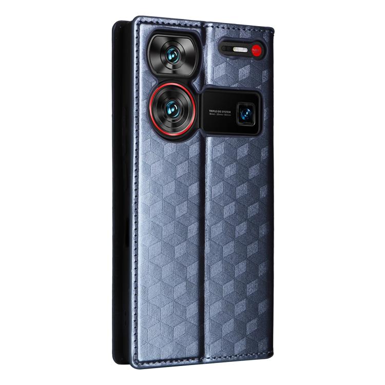 For ZTE nubia Z60 Ultra 5G Cubic Grid Texture Flip Leather Phone Case