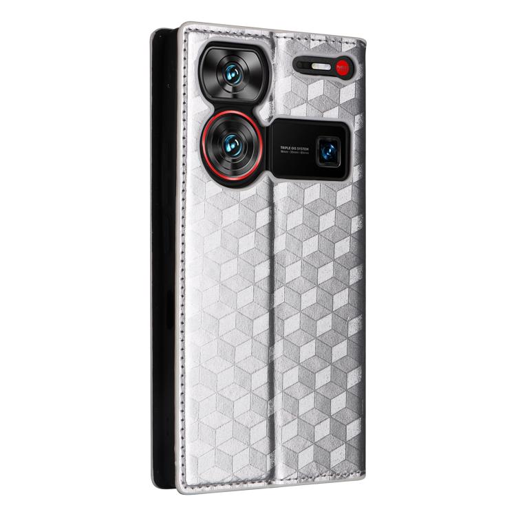 For ZTE nubia Z60 Ultra 5G Cubic Grid Texture Flip Leather Phone Case