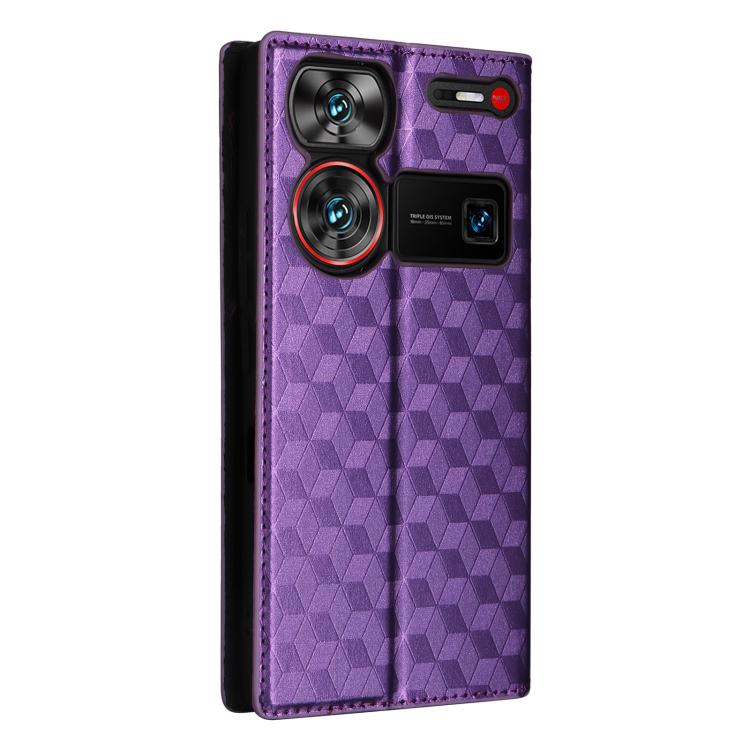 For ZTE nubia Z60 Ultra 5G Cubic Grid Texture Flip Leather Phone Case