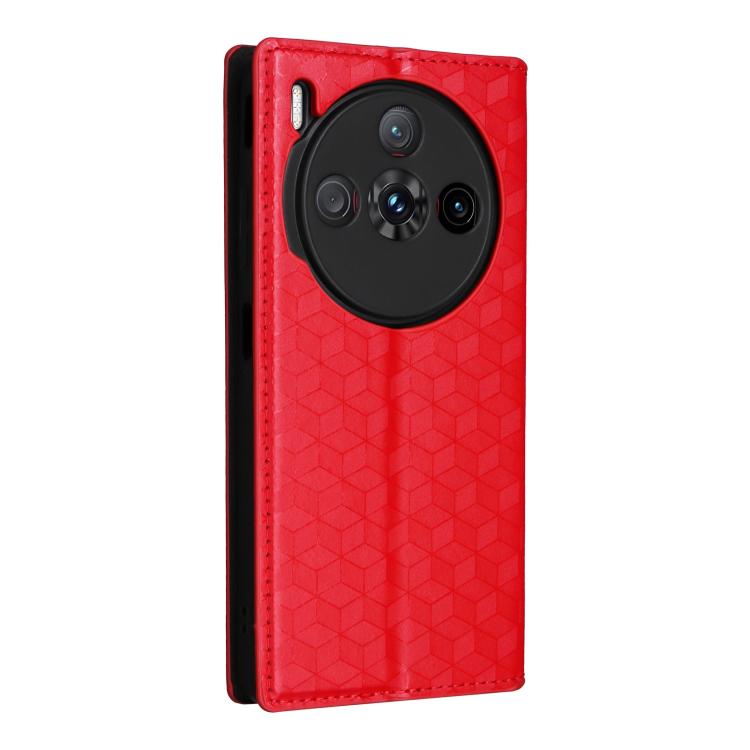 For ZTE nubia Z60S Pro Cubic Grid Texture Flip Leather Phone Case