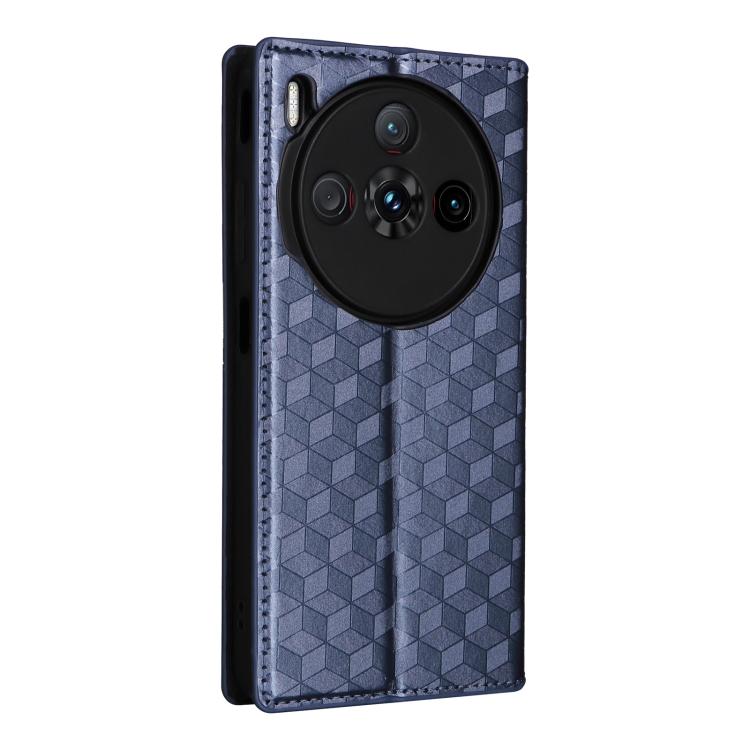 For ZTE nubia Z60S Pro Cubic Grid Texture Flip Leather Phone Case