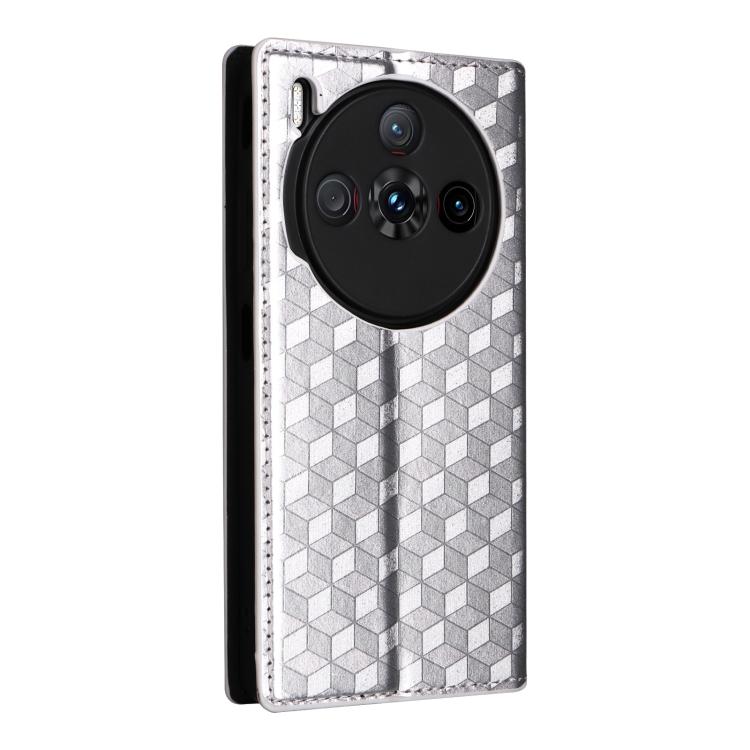 For ZTE nubia Z60S Pro Cubic Grid Texture Flip Leather Phone Case