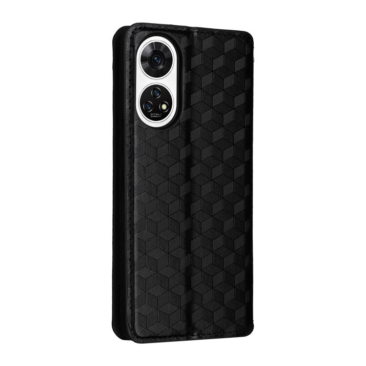 For ZTE Anshin Family / A303ZT Cubic Grid Texture Flip Leather Phone Case
