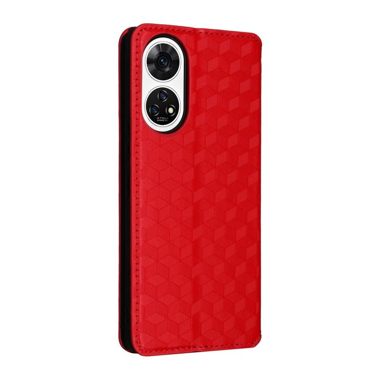 For ZTE Anshin Family / A303ZT Cubic Grid Texture Flip Leather Phone Case