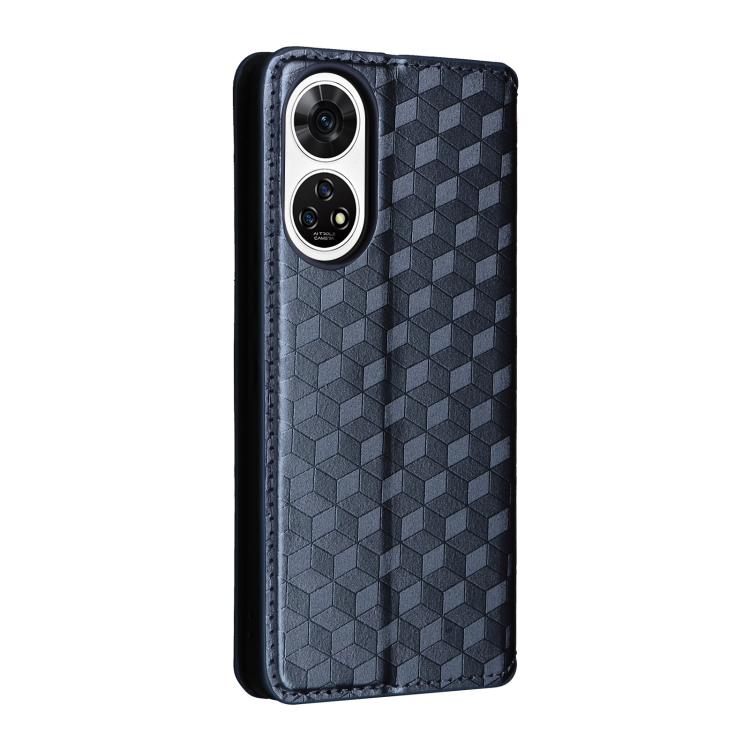 For ZTE Anshin Family / A303ZT Cubic Grid Texture Flip Leather Phone Case