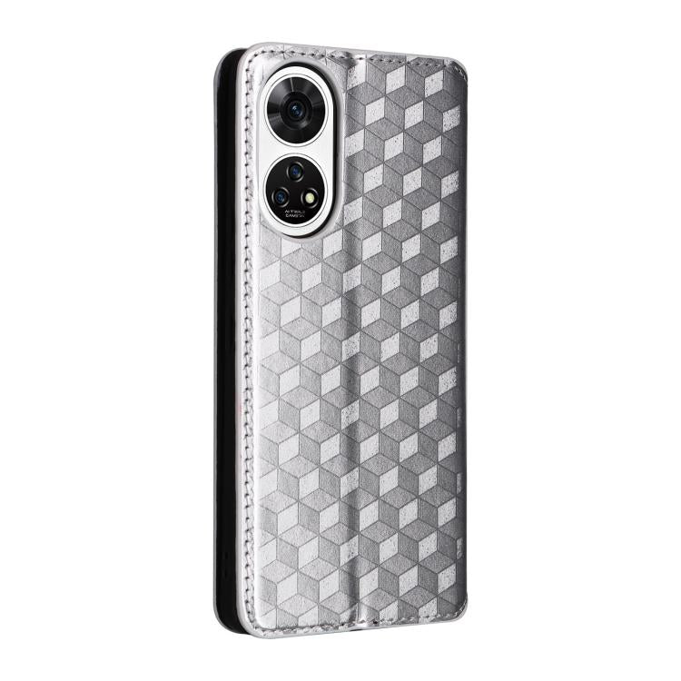 For ZTE Anshin Family / A303ZT Cubic Grid Texture Flip Leather Phone Case