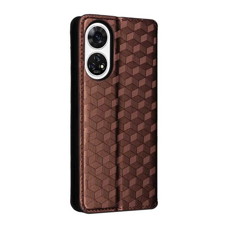 For ZTE Anshin Family / A303ZT Cubic Grid Texture Flip Leather Phone Case