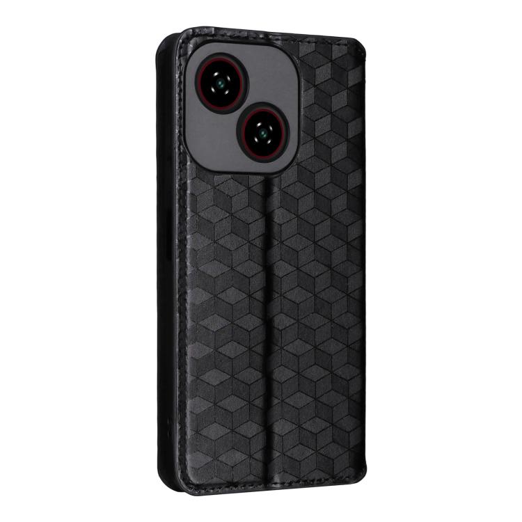 For ZTE Blade A35e Global / Z2466 Cubic Grid Texture Flip Leather Phone Case