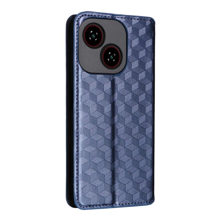 For ZTE Blade A35e Global / Z2466 Cubic Grid Texture Flip Leather Phone Case