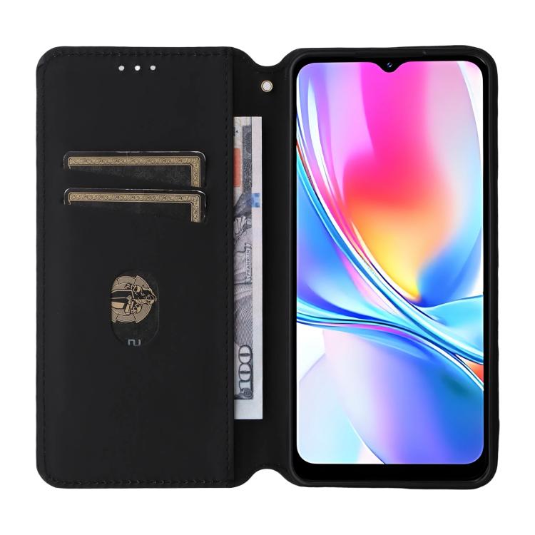 For ZTE Blade A35e Global / Z2466 Cubic Grid Texture Flip Leather Phone Case