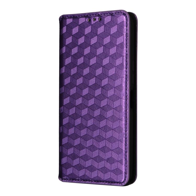 For ZTE Blade A35e Global / Z2466 Cubic Grid Texture Flip Leather Phone Case