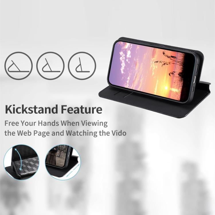 For ZTE Blade A75 4G Cubic Grid Texture Flip Leather Phone Case