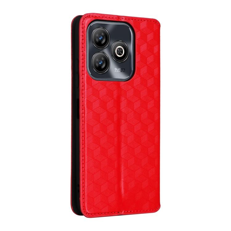 For ZTE Blade A75 4G Cubic Grid Texture Flip Leather Phone Case