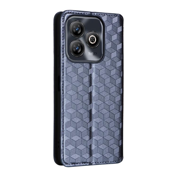 For ZTE Blade A75 4G Cubic Grid Texture Flip Leather Phone Case