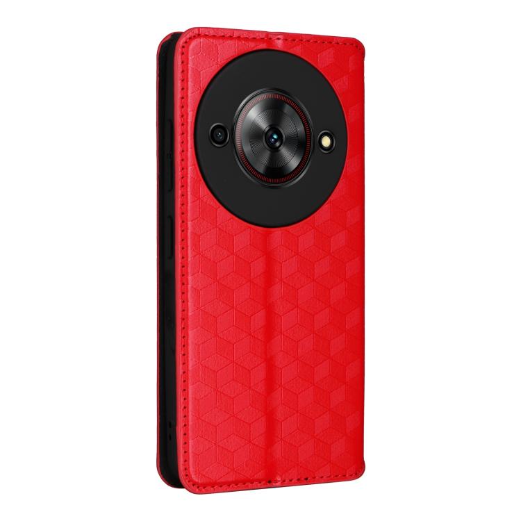 For ZTE Blade A75 5G / nubia Focus 5G Cubic Grid Texture Flip Leather Phone Case